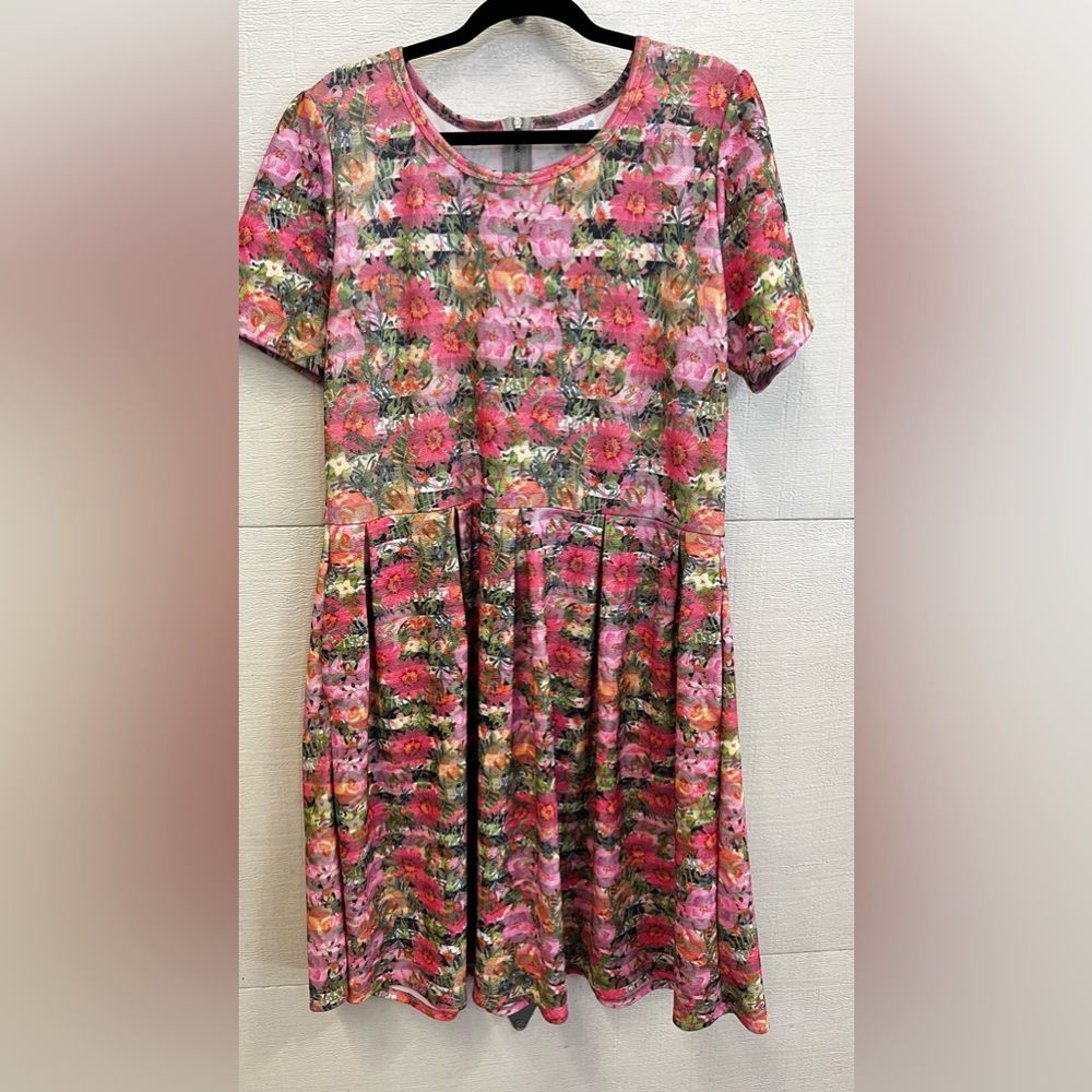 Amelia dress, Lularoe Size 3xl NWT gorgeous floral design Pink
